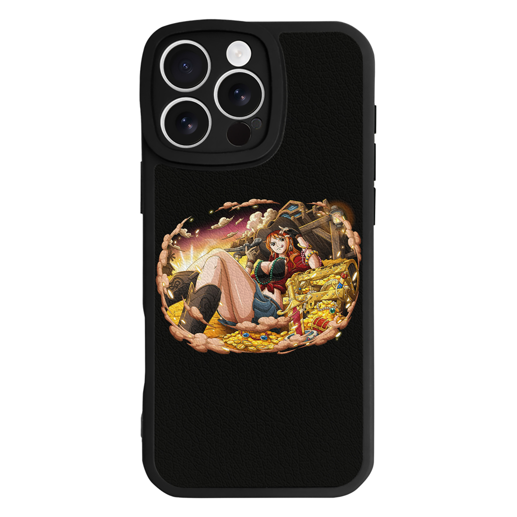 （画像用） ワンピース ナミ ONE PIECE Nami 【iPhone 16シリーズ対応】シリコンスマホケース（レザー調） 材質：シリコン
